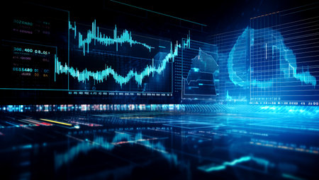 Future of finance with innovative trading. Trade, technology, investment and analysis concept. Generated with AIの素材