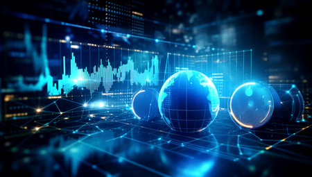 Future of finance with innovative trading. Trade, technology, investment and analysis concept. Generated with AIの素材