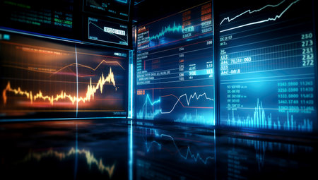 Future of finance with innovative trading. Trade, technology, investment and analysis concept. Generated with AIの素材