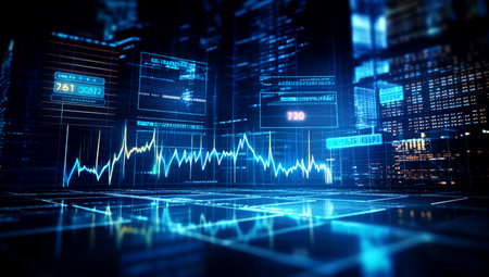Future of finance with innovative trading. Trade, technology, investment and analysis concept. Generated with AIの素材