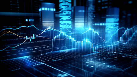 Future of finance with innovative trading. Trade, technology, investment and analysis concept. Generated with AIの素材