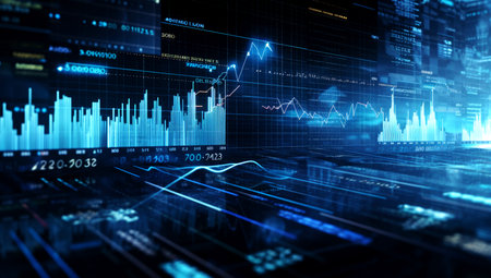 Future of finance with innovative trading. Trade, technology, investment and analysis concept. Generated with AIの素材