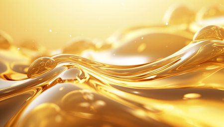 serum bubble gold background for cosmetics product. Generated with AIの素材