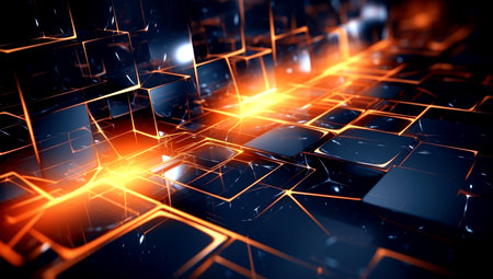 Abstract digital background. Big data visualization. Network connection structure. Science background. Generated with AIの素材