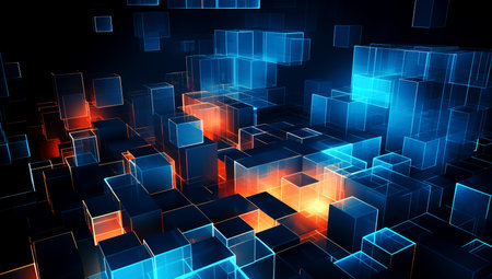 Abstract digital background. Big data visualization. Network connection structure. Science background. Generated with AIの素材