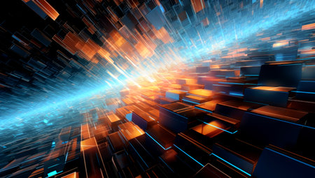 Abstract digital background. Big data visualization. Network connection structure. Science background. Generated with AIの素材