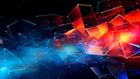 Abstract digital background. Big data visualization. Network connection structure. Science background. Generated with AIの素材