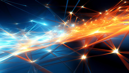 Abstract digital background. Big data visualization. Network connection structure. Science background. Generated with AIの素材