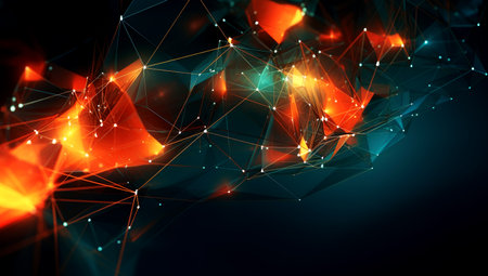 Abstract digital background. Big data visualization. Network connection structure. Science background. Generated with AIの素材