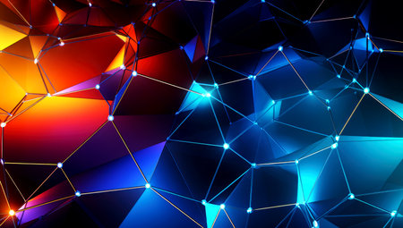 Abstract digital background. Big data visualization. Network connection structure. Science background. Generated with AIの素材