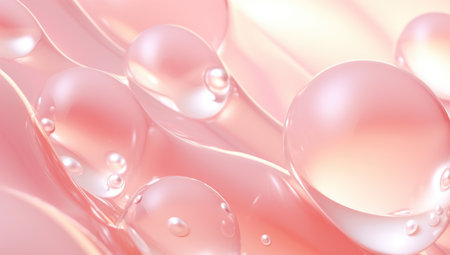 serum bubble pink background for cosmetics product. Generated with AIの素材