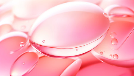 serum bubble pink background for cosmetics product. Generated with AIの素材