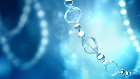 Human cell biology DNA strands molecular structure illustration. AI generatedの素材