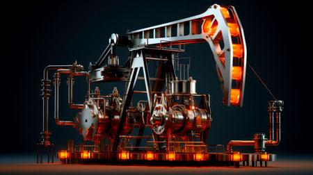 Close up Industrial view at oil refinery plant form industry zone. AI Generatedの素材