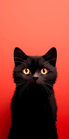 Funny cute kitten on a colored background. AI Generatedの素材
