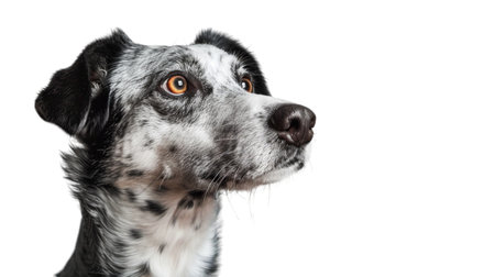 Cute, happy dog headshot smiling on a bright, PNG file of isolated cutout object on transparent background.の素材