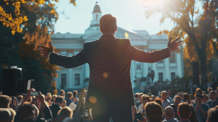 Male presenter speaks to audiences at workshopの素材