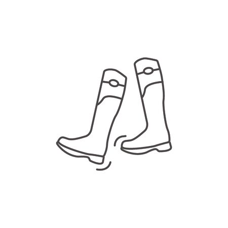 A boots for horse riding. Isolated outline vector flat icon for horse riding school.のイラスト素材