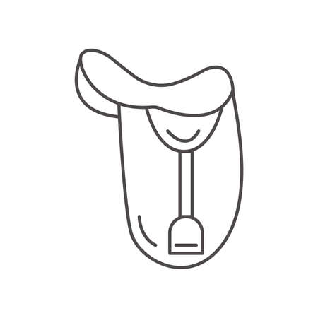 English jumping saddle or dressage saddle flat outline icon.のイラスト素材