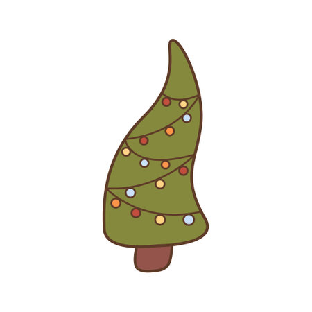 Psychedelic smile with Santa hat. Trippy smiling face. Merry Christmas and Happy New Year vector sticker in 60s 70s retro style. Groovy winter holiday elements. Positive hippie xmas icons.のイラスト素材