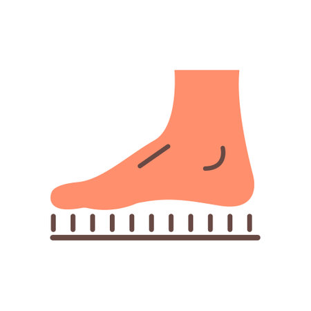 Sadhu Board. Bed of Nails. Yogic exercise. Fire Meditation Boards. Yoga desk. A feet standing on nails. Spiritual practice. Vector colored outline icon isolated on white background.のイラスト素材