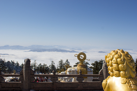 Golden Lion at Sichuan Mount Emeiの写真素材