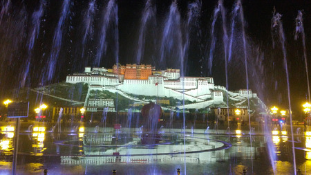 Potala Palace at nightのeditorial素材