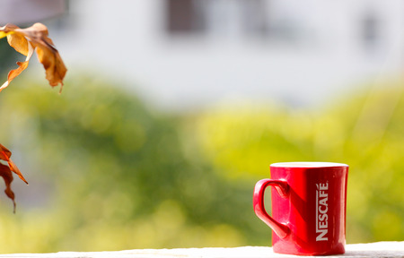 Coffee cup on the window sillのeditorial素材