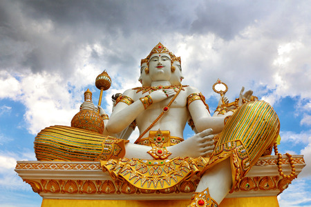 The many faces of the Buddha statue in Chachoengsao. Thailand.の写真素材