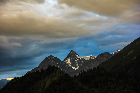 snow mountainの写真素材