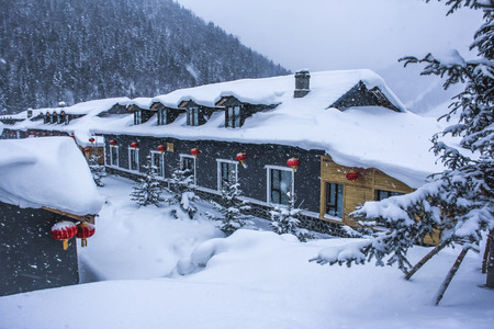 Snow villageのeditorial素材