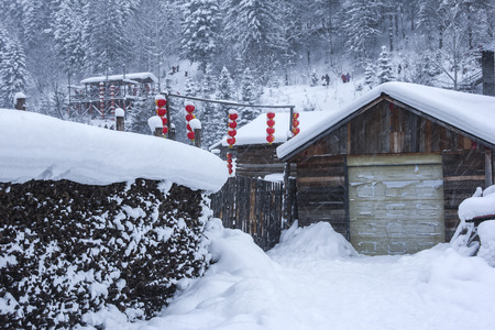 Snow villageのeditorial素材