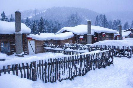 Snow villageのeditorial素材