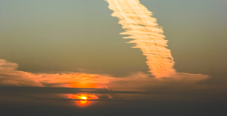 Nature view of sunsetの写真素材