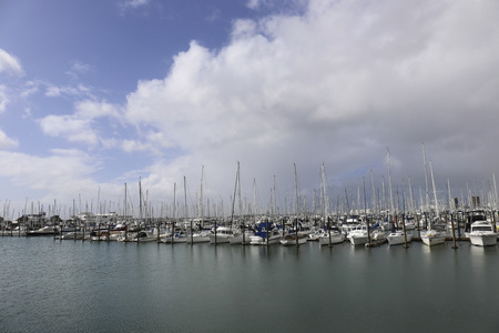 boats moored at the pierのeditorial素材