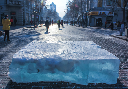 Street scene during winterの写真素材
