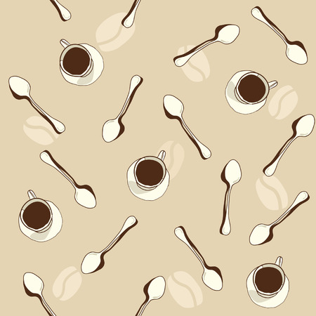 Seamless background cap of coffeeのイラスト素材
