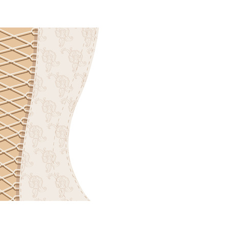 Background white corset with ribbonのイラスト素材