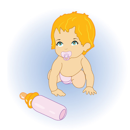 The  little baby with milkのイラスト素材