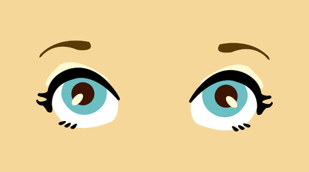Cartoon women blue vector eyes. のイラスト素材