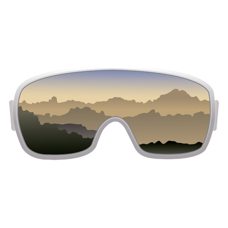  Vector ski goggles isolated on white backgroundのイラスト素材