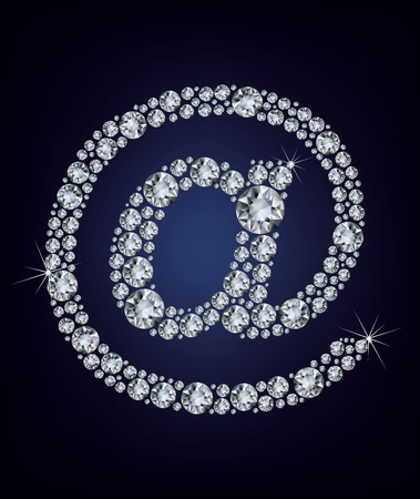 e mail icon made from diamondsのイラスト素材