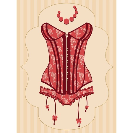 vintage corset のイラスト素材