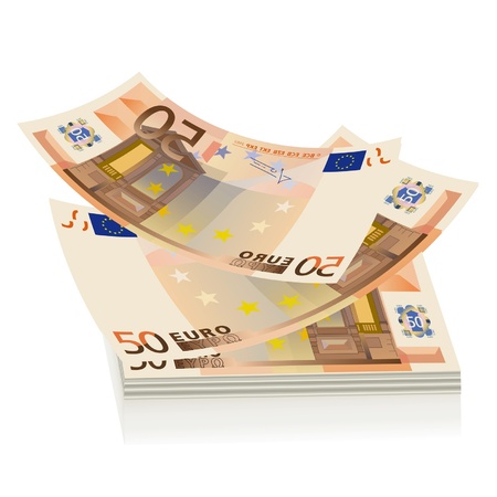 flying euro bills, the concept of success のイラスト素材