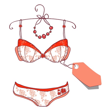 Sexy vintage lingerie  with labelのイラスト素材