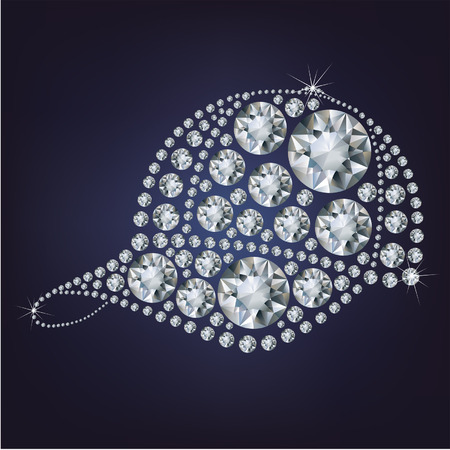 baseball cap made up a lot of diamonds on the black background  のイラスト素材