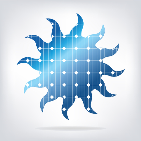 Sun with solar panels textureのイラスト素材