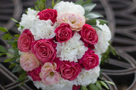 festive bouquet of pink-whiteの写真素材