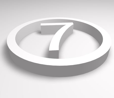 numbers button in white 