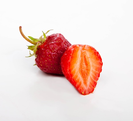 strawberries on a white backgroundの写真素材